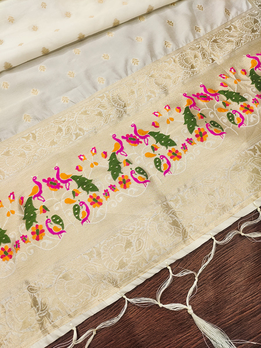 Silk Banarasi Patola woven Unstitched Salwar Suit Dress Material With Dupatta