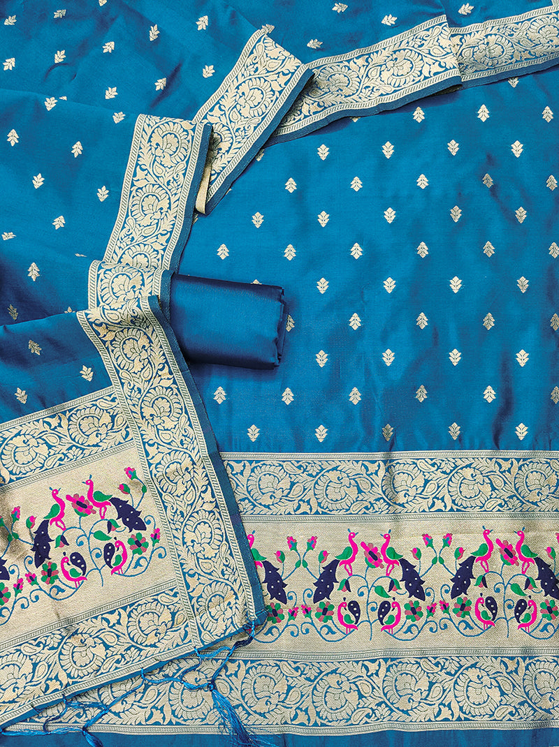 Silk Banarasi Patola woven Unstitched Salwar Suit Dress Material With Dupatta