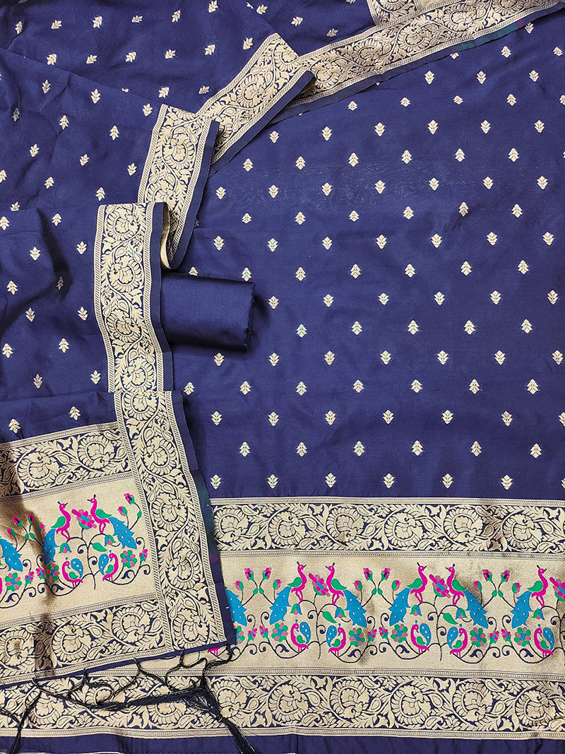 Silk Banarasi Patola woven Unstitched Salwar Suit Dress Material With Dupatta