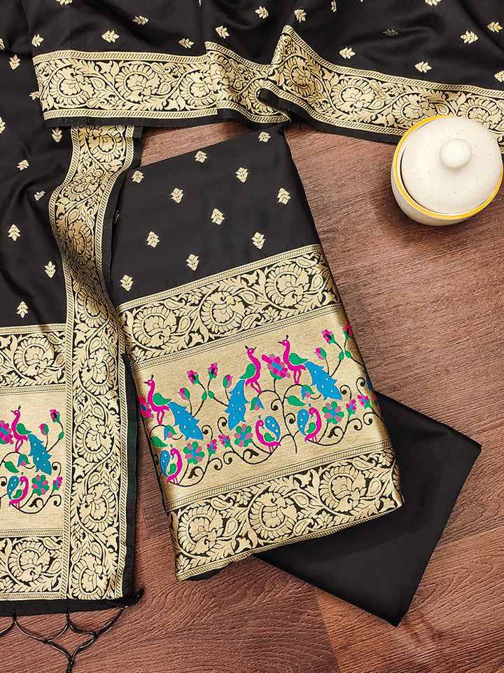 Silk Banarasi Patola woven Unstitched Salwar Suit Dress Material With Dupatta