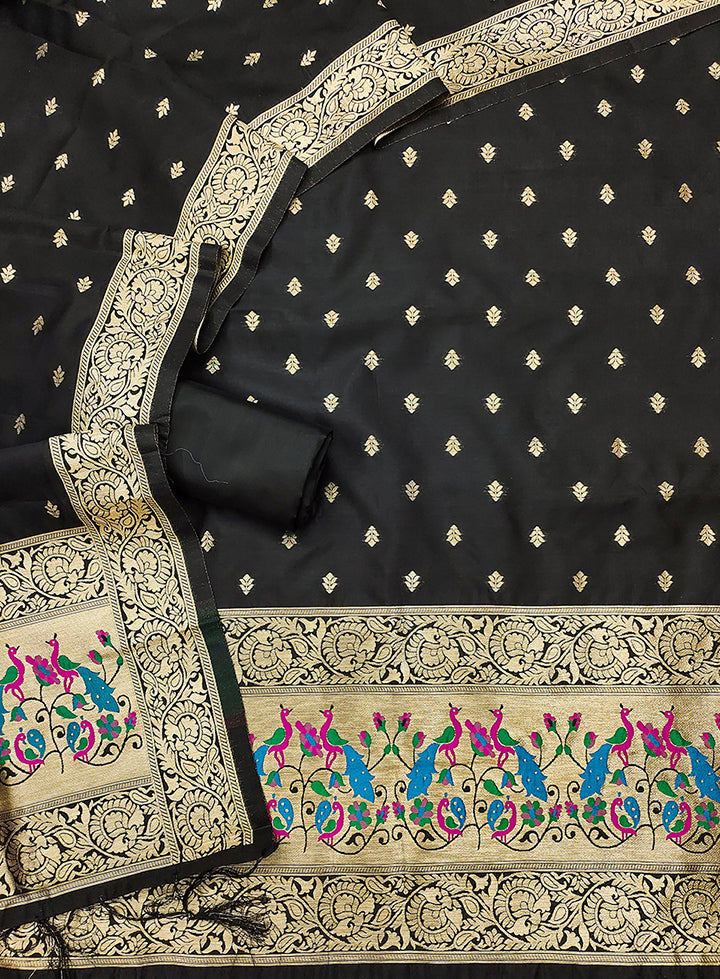 Silk Banarasi Patola woven Unstitched Salwar Suit Dress Material With Dupatta